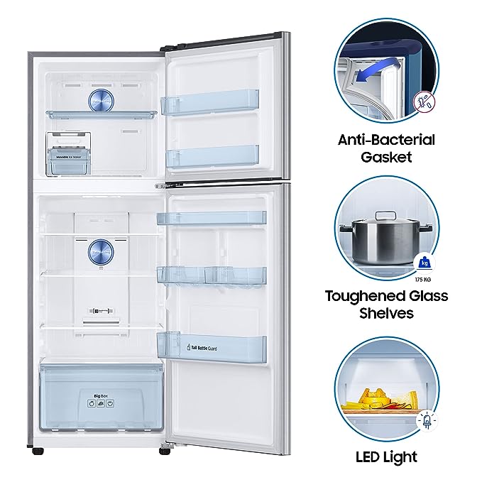 Samsung 324 L 3 Star Inverter Frost Free Double Door Refrigerator (RT34T4513S8/HL, Convertible 5In 1, Elegant Inox,2022 Model) (OPEN BOX) Samsung 324 L 3 Star Inverter Frost Free Double Door Refrigerator (RT34T4513S8/HL, Convertible 5In 1, Elegant Inox,2022 Model) (OPEN BOX)